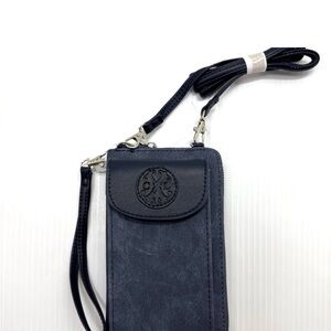 Christian Lacroix Black Crossbody Phone Case with Embossed Logo